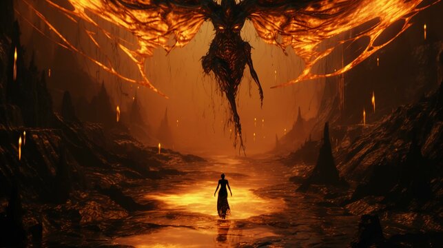 Satanic Rituals: The Female Demon's Realm Created by AI