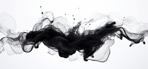Spreading black ink in water, background.