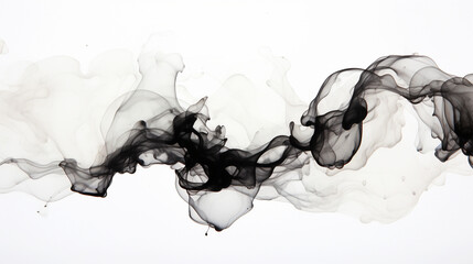 Spreading black ink in water, background