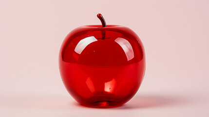 A toy plastic apple, half transparent. 
Modified Ai generative image.