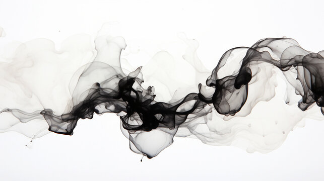 Spreading black ink in water, background