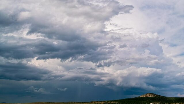 Timelapse of storm moving over the border of Utah and Idaho during summer monsoon.