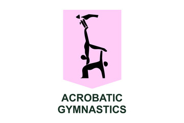 acrobatic gymnastic sport vector line icon. practice gymnastic. sport pictogram, vector illustration.