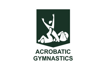acrobatic gymnastic sport vector line icon. practice gymnastic. sport pictogram, vector illustration.