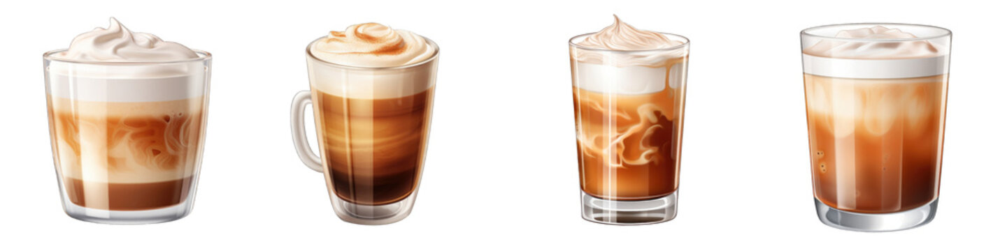 Macchiato clipart collection, vector, icons isolated on transparent background