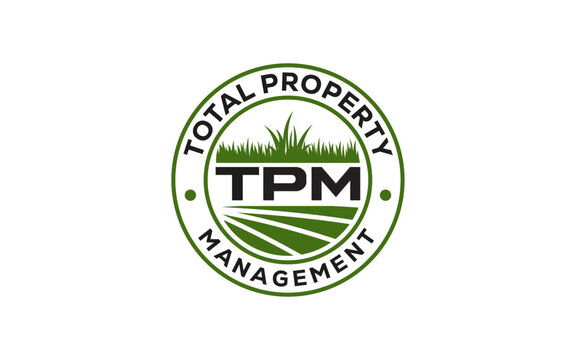landscape logo for lawn or gardening business design template	
