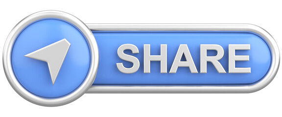 3D share button. 3D illustration.