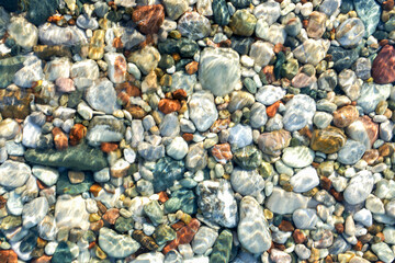 Sea pebble stones, background texture