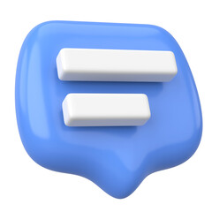 Comment button. Chat button. 3D illustration.