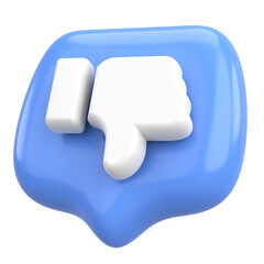 Dislike icon. Dislike button. 3D illustration.