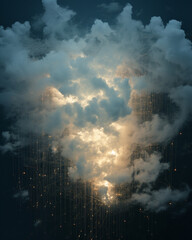 Fototapeta premium Generative ai rappresentation of cloud data storage global service network