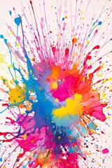 Splatter Border. Multi-Color Paint Splatter Frame/Background for Art, Painting, Party and Dripped Spill Effects