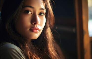 Fototapeta premium Closeup of a young exotic woman