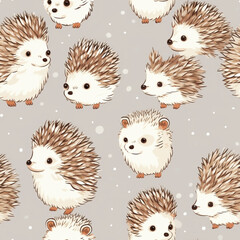 seamless pattern with hedgehog © Grace