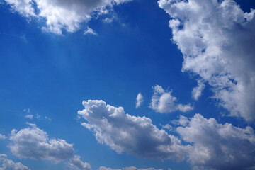 Blue sky with white clouds. Background sky gradient 