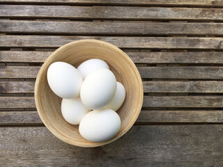 Chicken Eggs in a Bowl