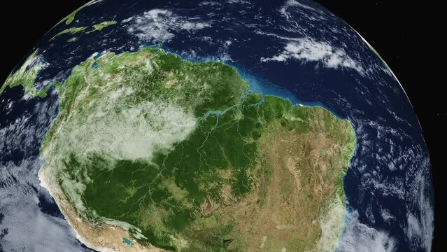 View of South America from space, View of the Amazon River from space