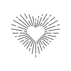 Obraz premium Vintage style sunburst simple lines of diffused light