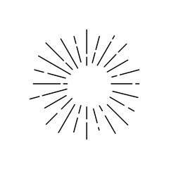 Obraz premium Vintage style sunburst simple lines of diffused light