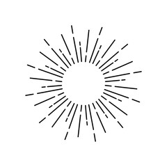 Obraz premium Vintage style sunburst simple lines of diffused light