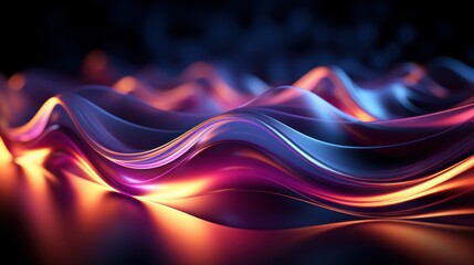 Purple, blue, yellow waves background technological abstract background