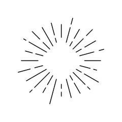 Obraz premium Vintage style sunburst simple lines of diffused light