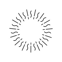 Vintage style sunburst simple lines of diffused light