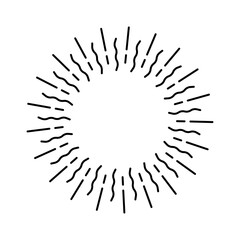 Vintage style sunburst simple lines of diffused light