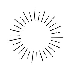 Vintage style sunburst simple lines of diffused light