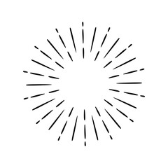 Obraz premium Vintage style sunburst simple lines of diffused light