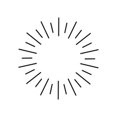 Vintage style sunburst simple lines of diffused light