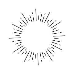 Vintage style sunburst simple lines of diffused light