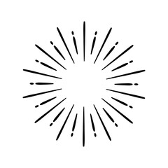 Obraz premium Vintage style sunburst simple lines of diffused light
