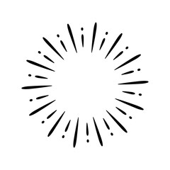 Obraz premium Vintage style sunburst simple lines of diffused light