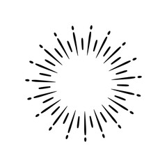 Vintage style sunburst simple lines of diffused light
