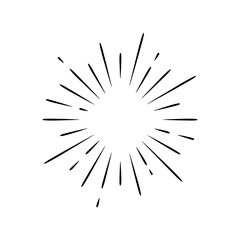 Obraz premium Vintage style sunburst simple lines of diffused light
