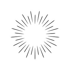 Vintage style sunburst simple lines of diffused light