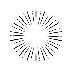 Obraz premium Vintage style sunburst simple lines of diffused light