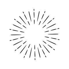 Vintage style sunburst simple lines of diffused light