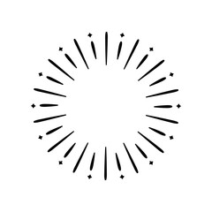Fototapeta premium Vintage style sunburst simple lines of diffused light