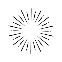 Vintage style sunburst simple lines of diffused light