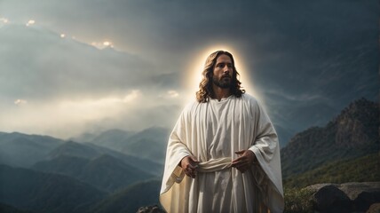 Jesus in the mountains