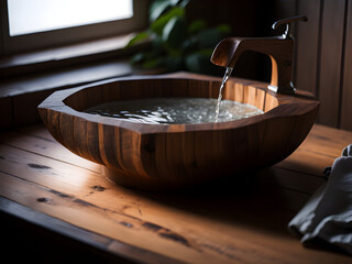 Bathroom modern wooden sink