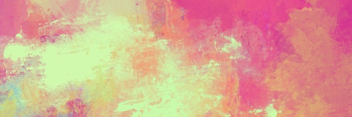 Abstract background, grunge painted texture in light green, pink and orange colors