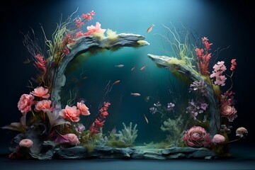 Underwater-Themed Frame. Generative Ai