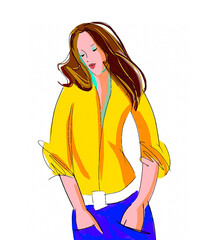 woman in yellow blouse