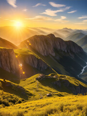 sunset in the mountains