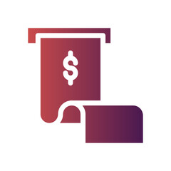 atm machine flat gradient icon