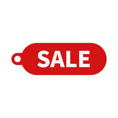 Sale Hanging Tag In Red Rounded Rectangle Shape
