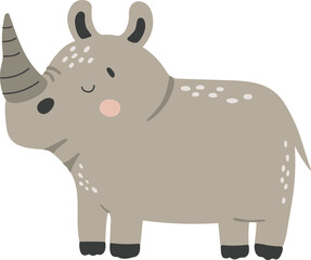 Rhino animal vector, Abstract baby rhino vector, safari baby animal, cute animal isolated, adorable rhino for print, vector illustration